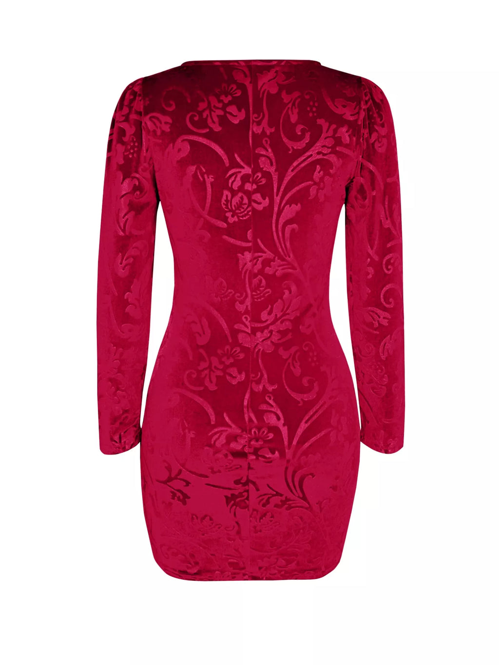 Velvet Floral Bodycon Mini Dress