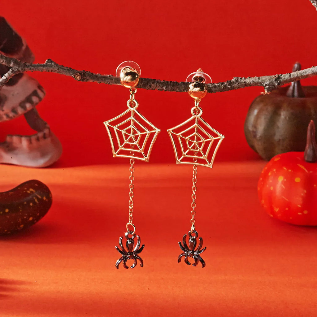 18K Gold-Plated Spider Drop Earrings