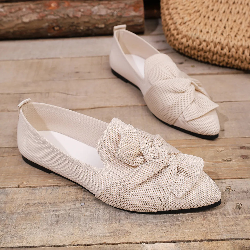 Bow Point Toe Flats Slip-Ons