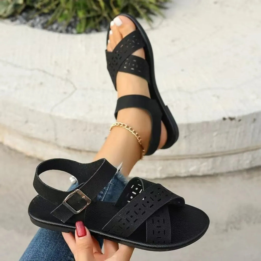 Crisscross Strap Flats Sandals