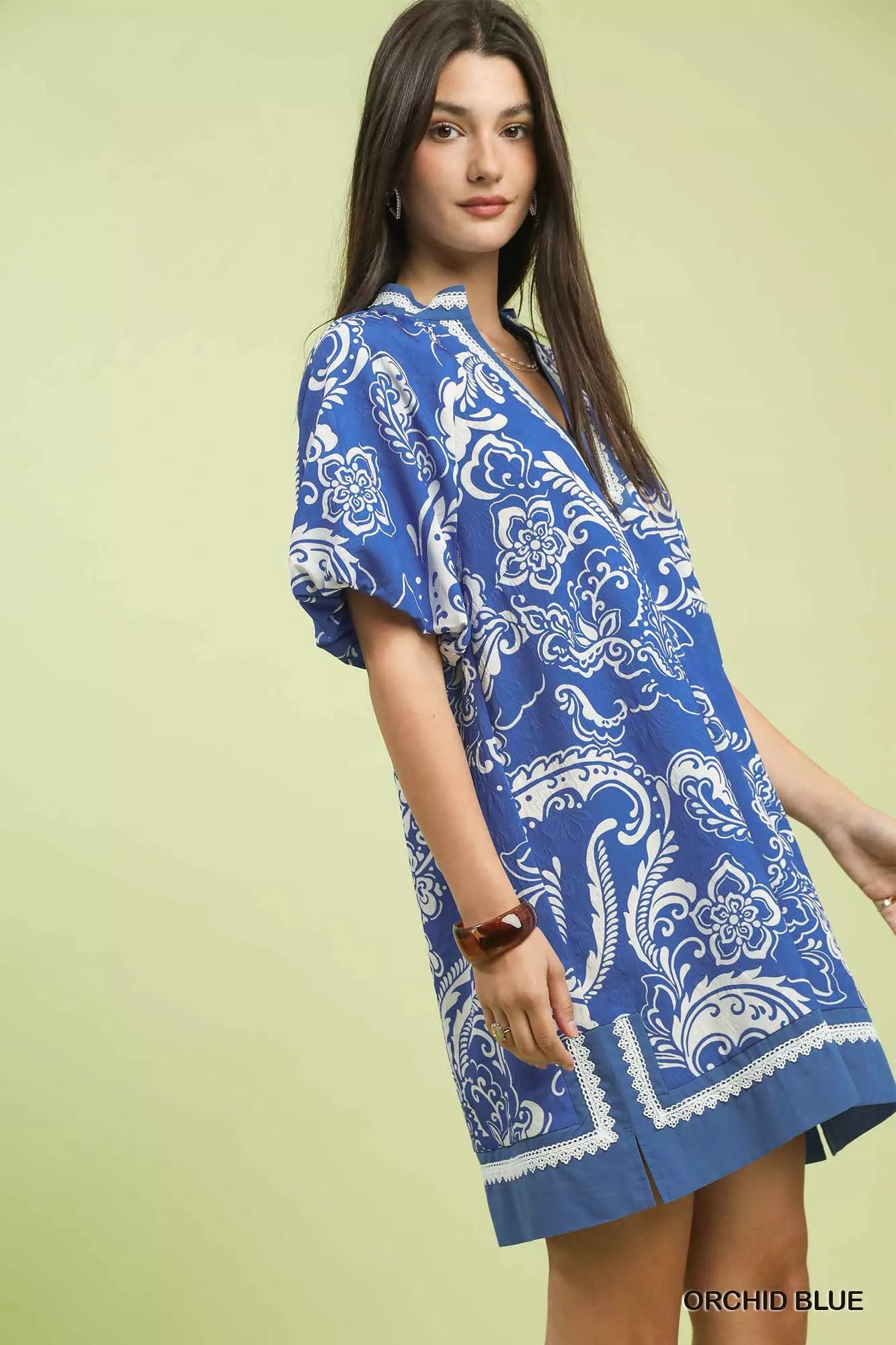Umgee Jacquard Two Tone Mini Dress