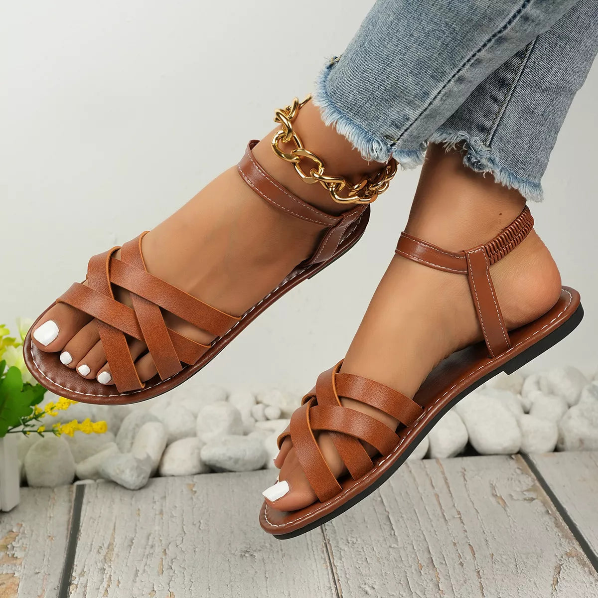 Open Toe Woven Sandals