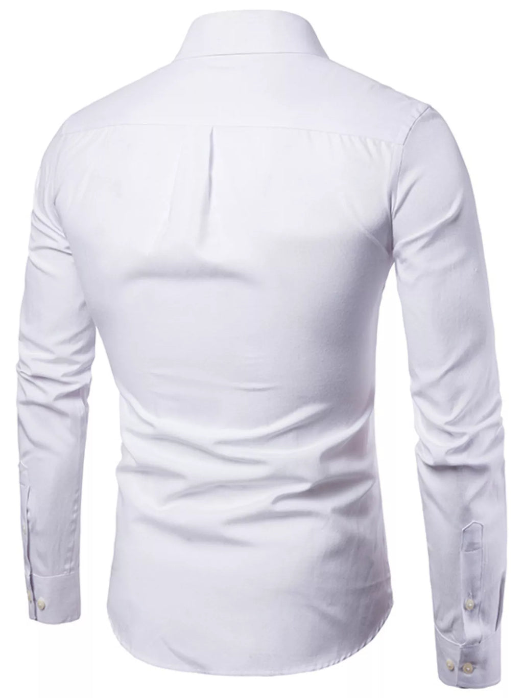 Men's Plus Size Slim Fit Long Sleeve Button-Down Shirt