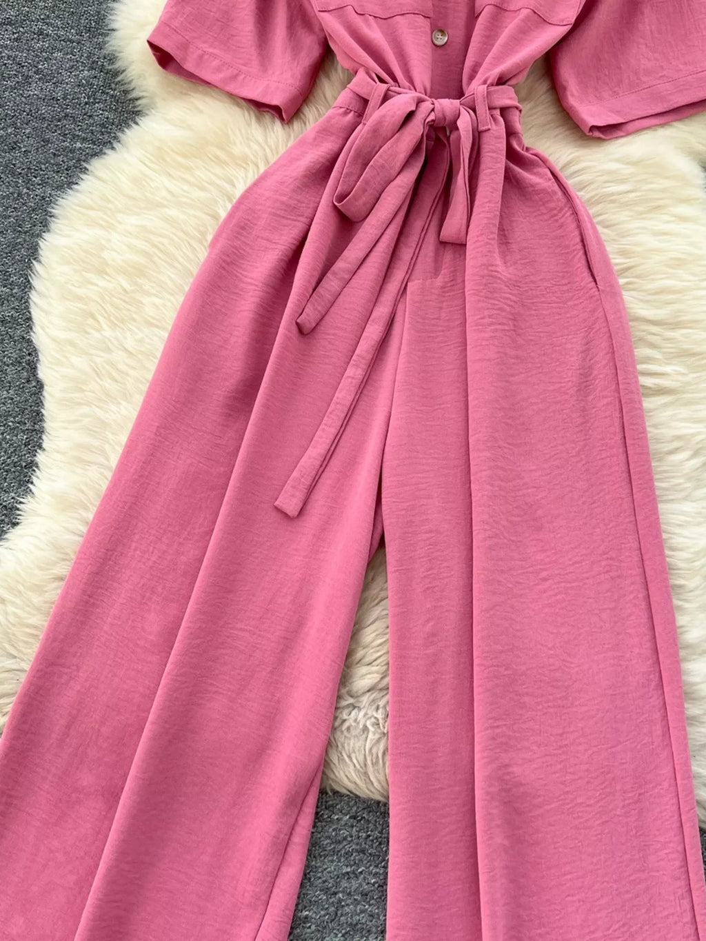 Tie Waist Wide Leg Jumpsuit