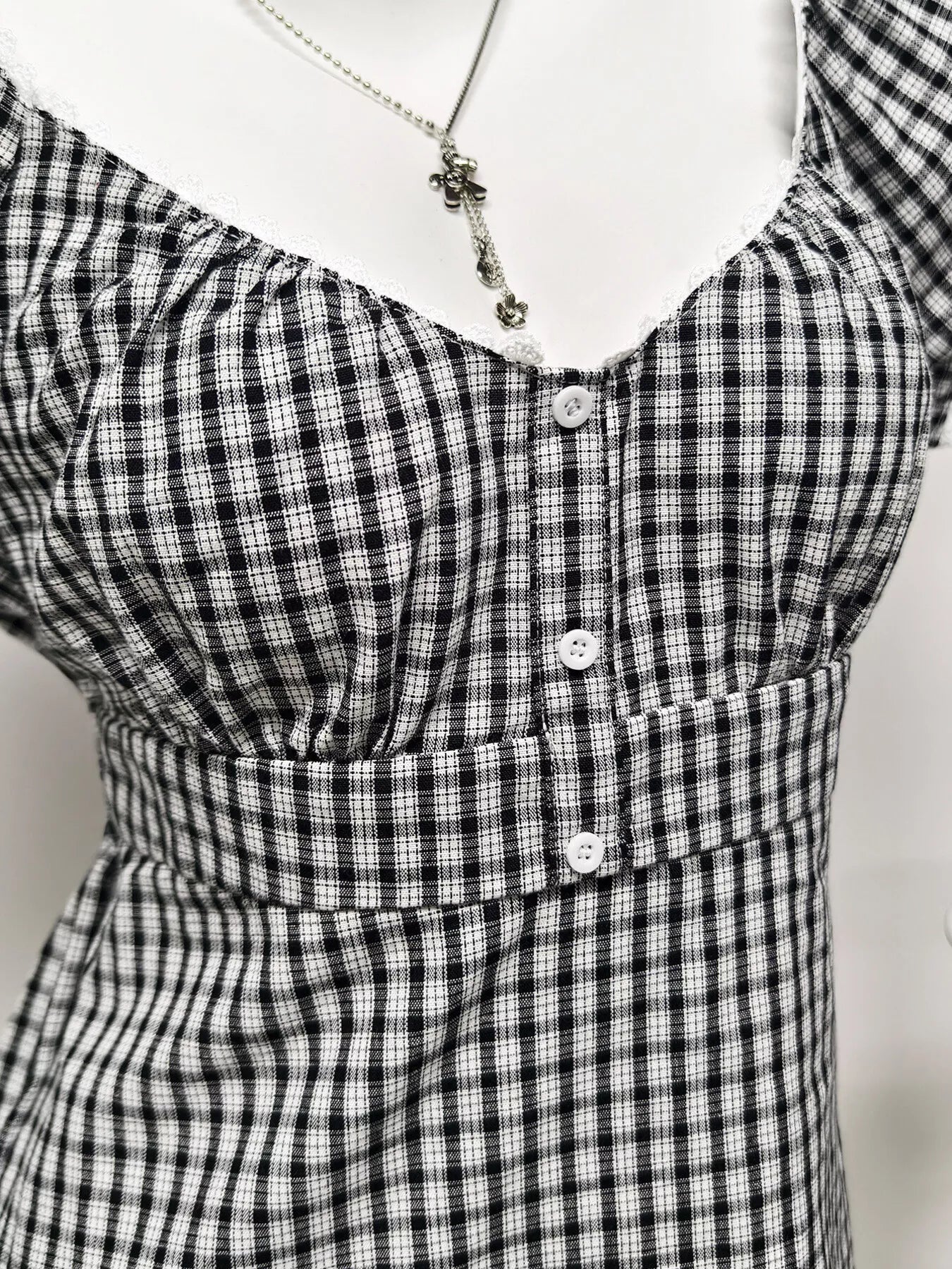 Plaid Short Sleeve Blouse