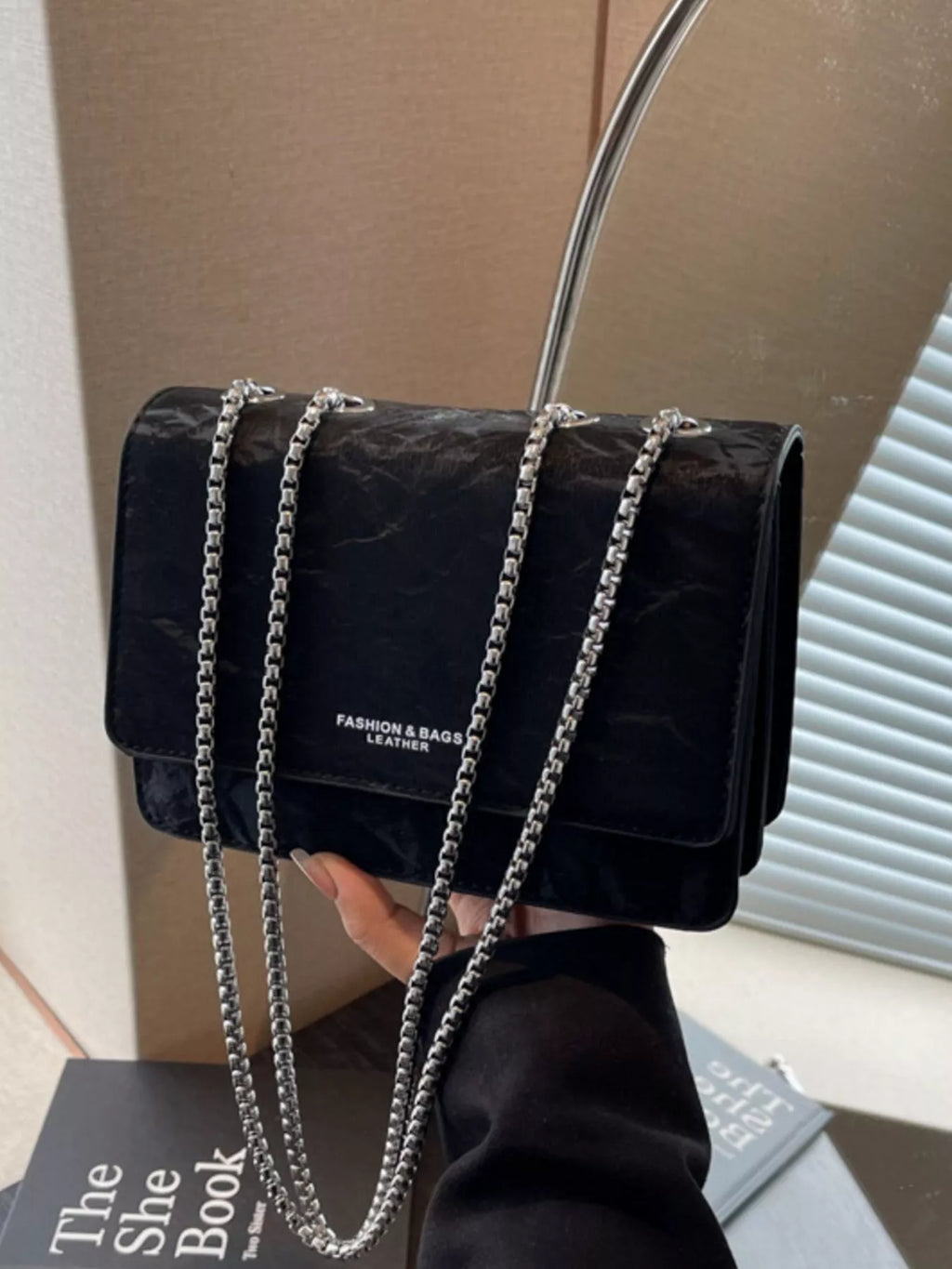 Texture Chain Shoulder Bag