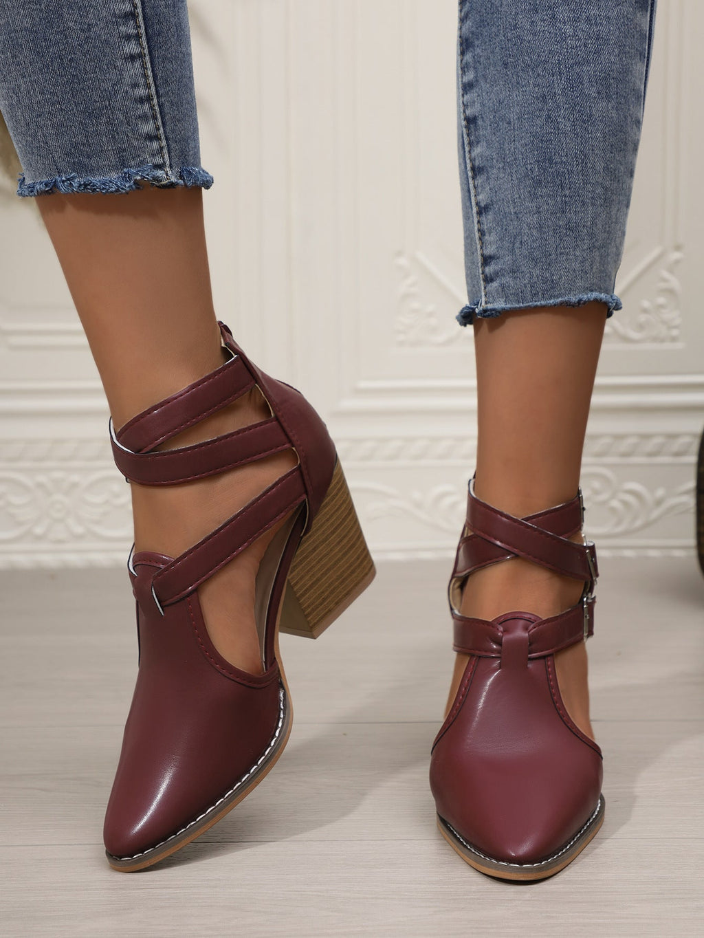 Point Toe Block Heels Pumps