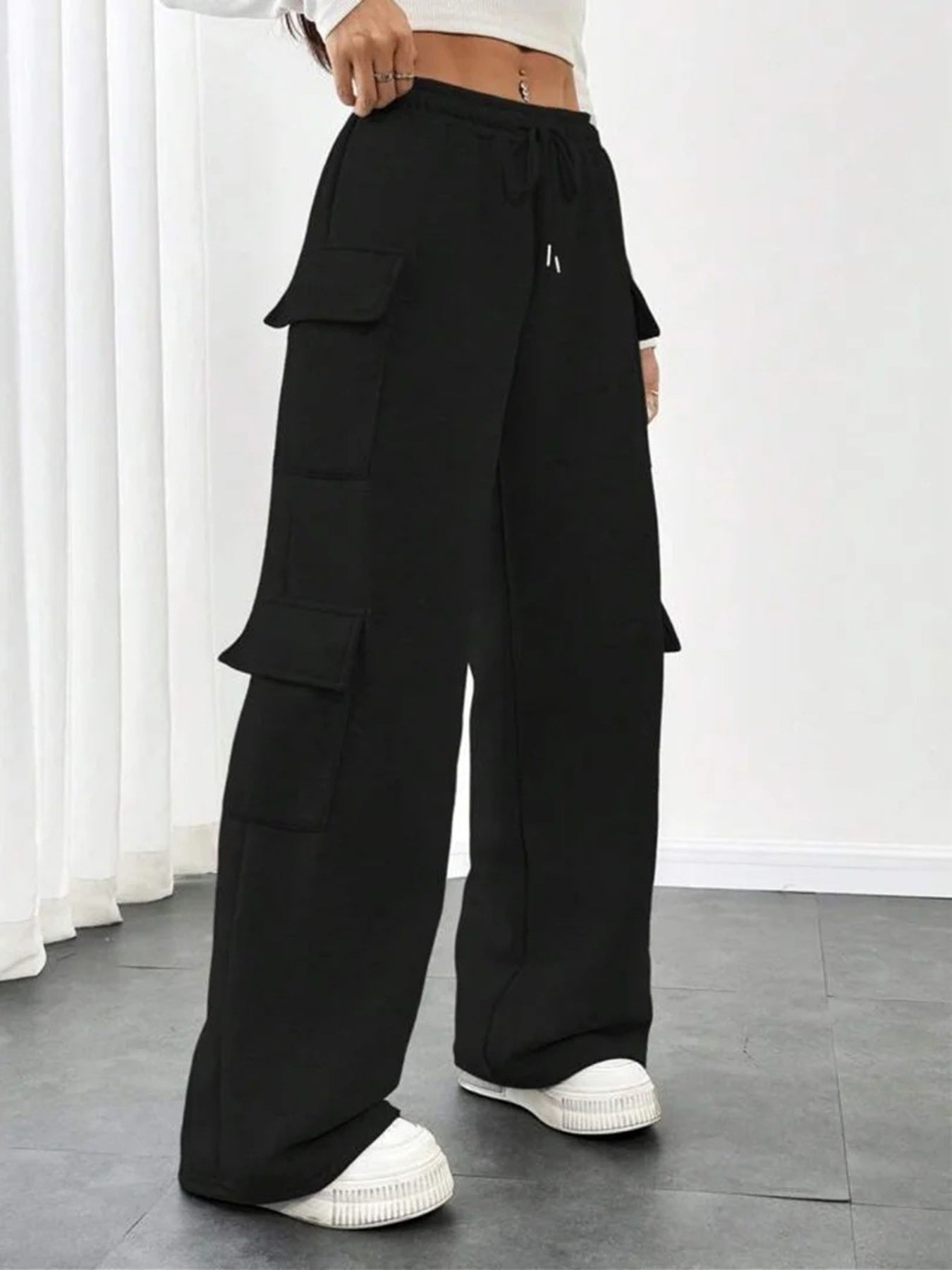 Casual Drawstring Loose Fit Pants