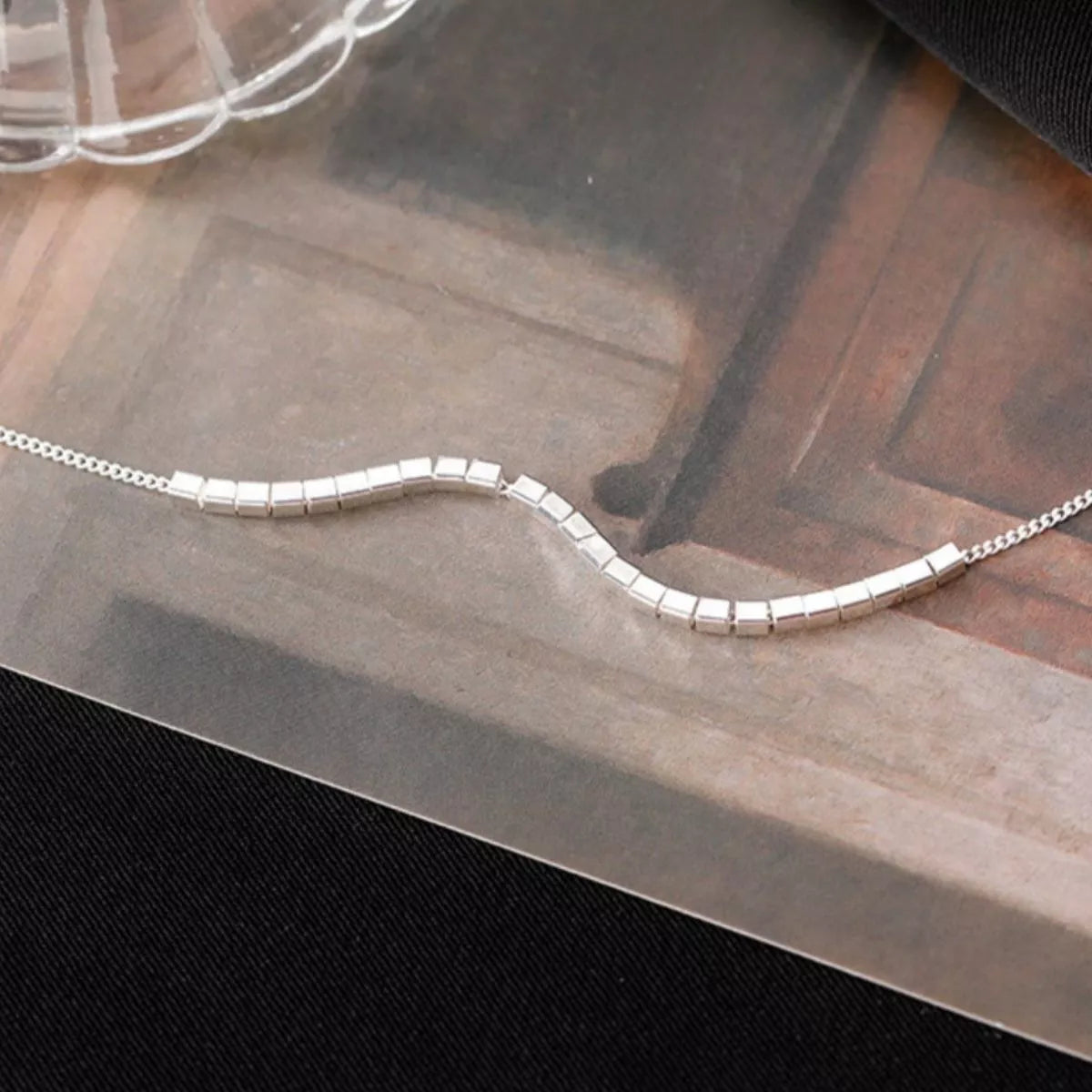 925 Sterling Silver Cube Necklace