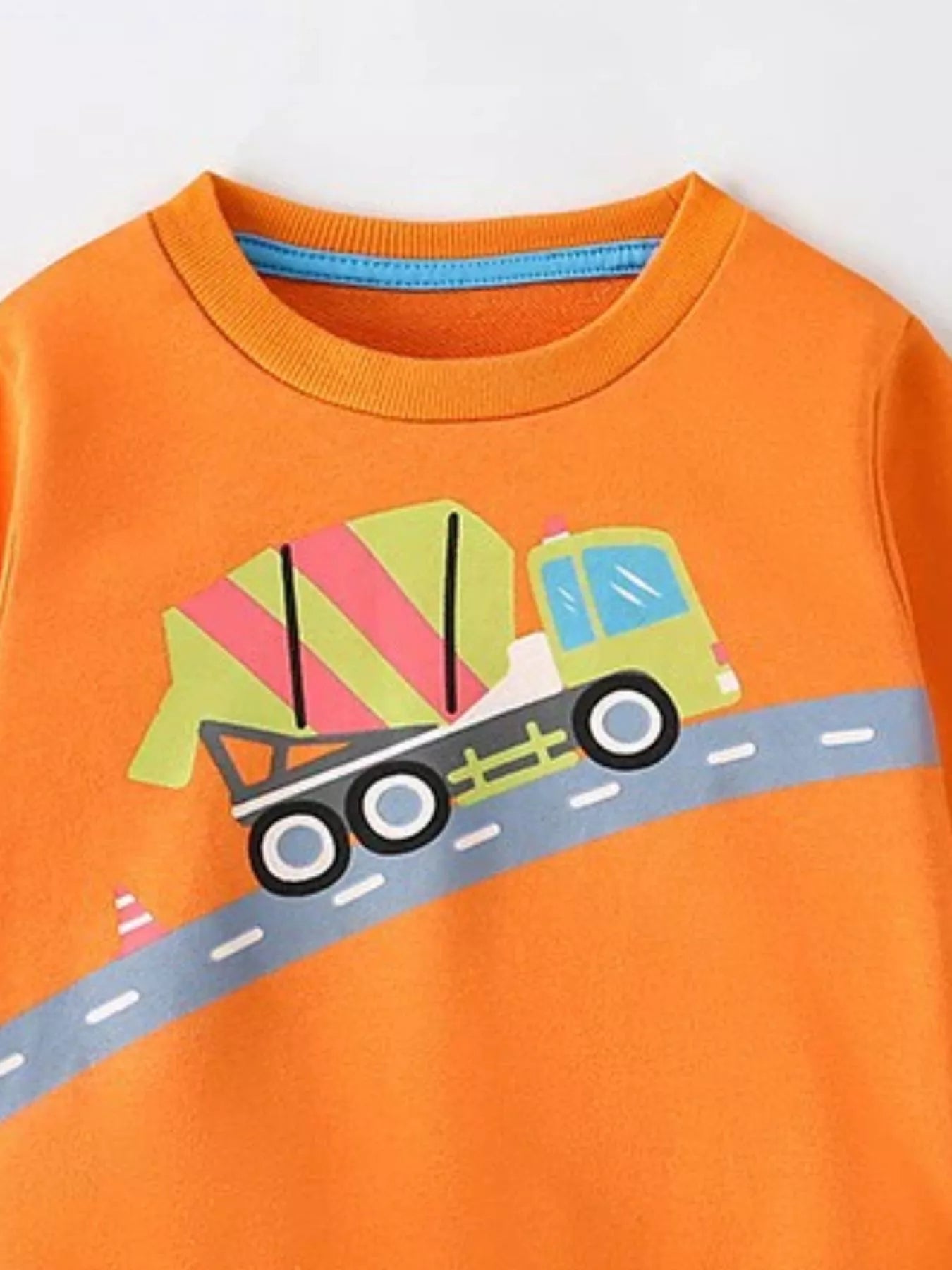 Children's Colorful Car Crew Neck Sweatshirt
