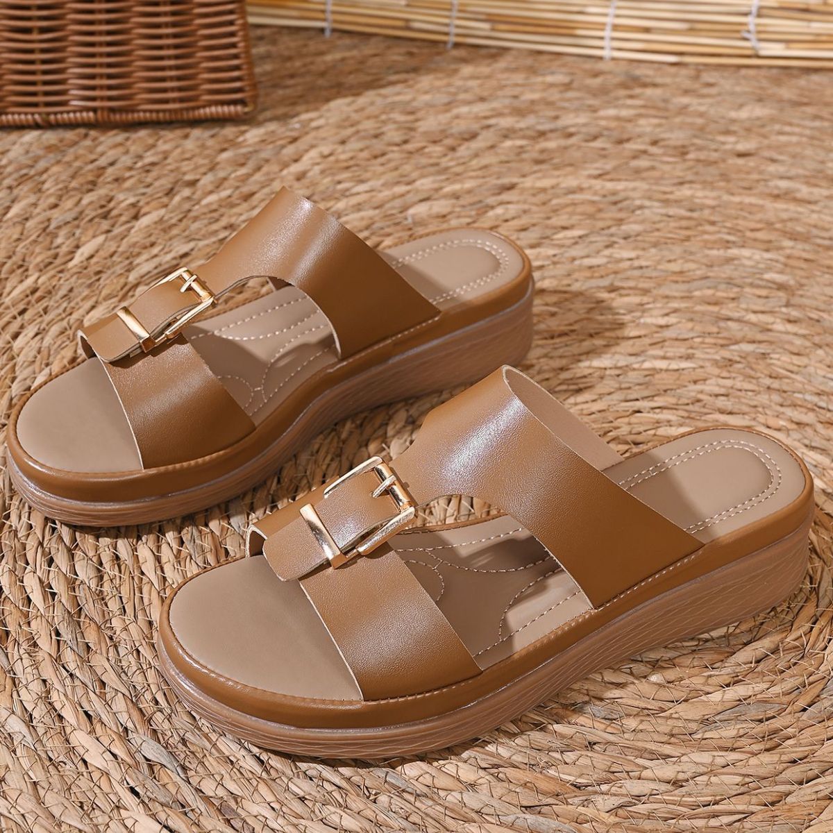Open Toe Buckle Sandals