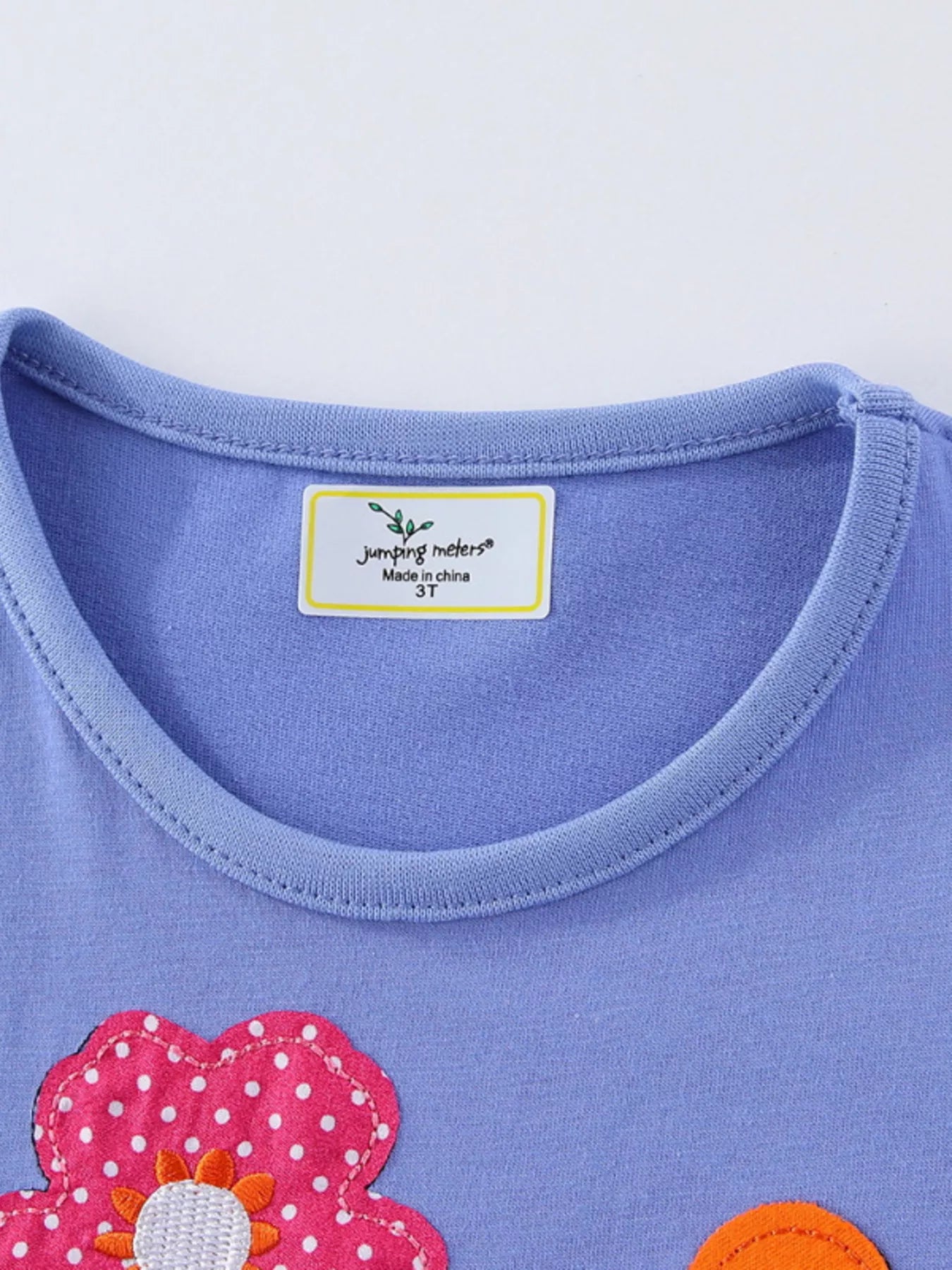 Children's Unicorn Floral Applique Ruffle Hem Dress