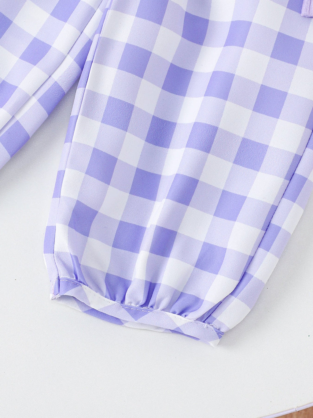 Children's Ribbed Tank Top and Plaid Pants Set with Bows