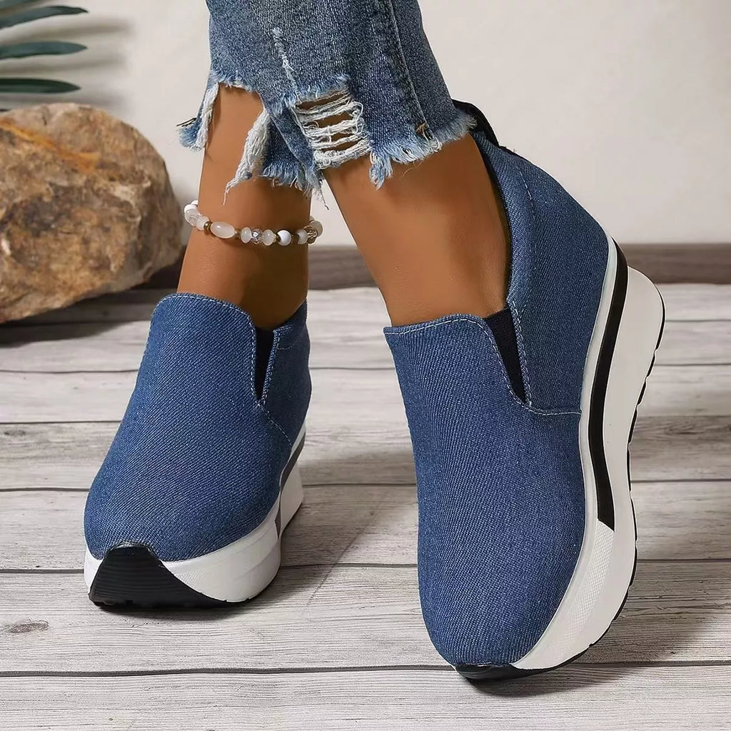 Round Toe Platform Slip-Ons