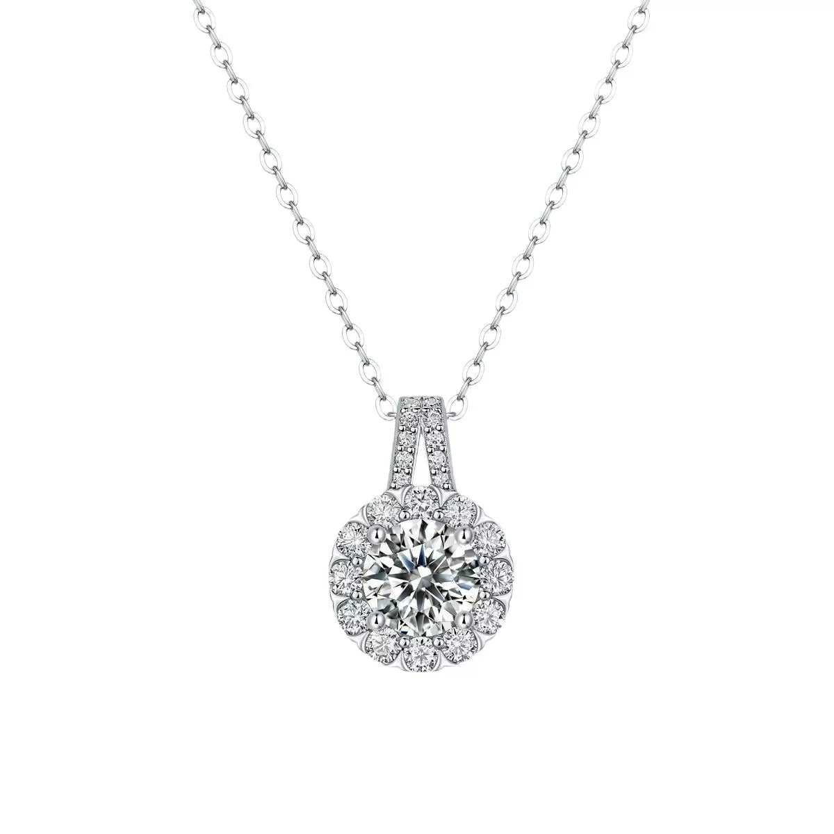 2 Carat Moissanite 925 Sterling Silver Necklace