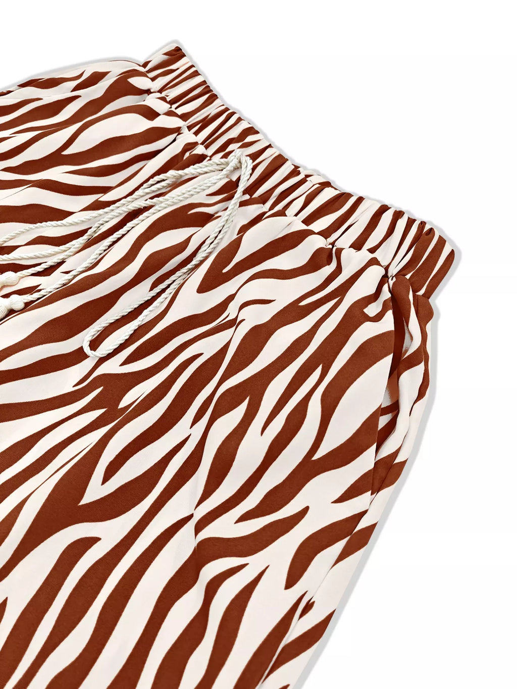 Zebra Print Relaxed Fit Top and Pants Two-Piece Set