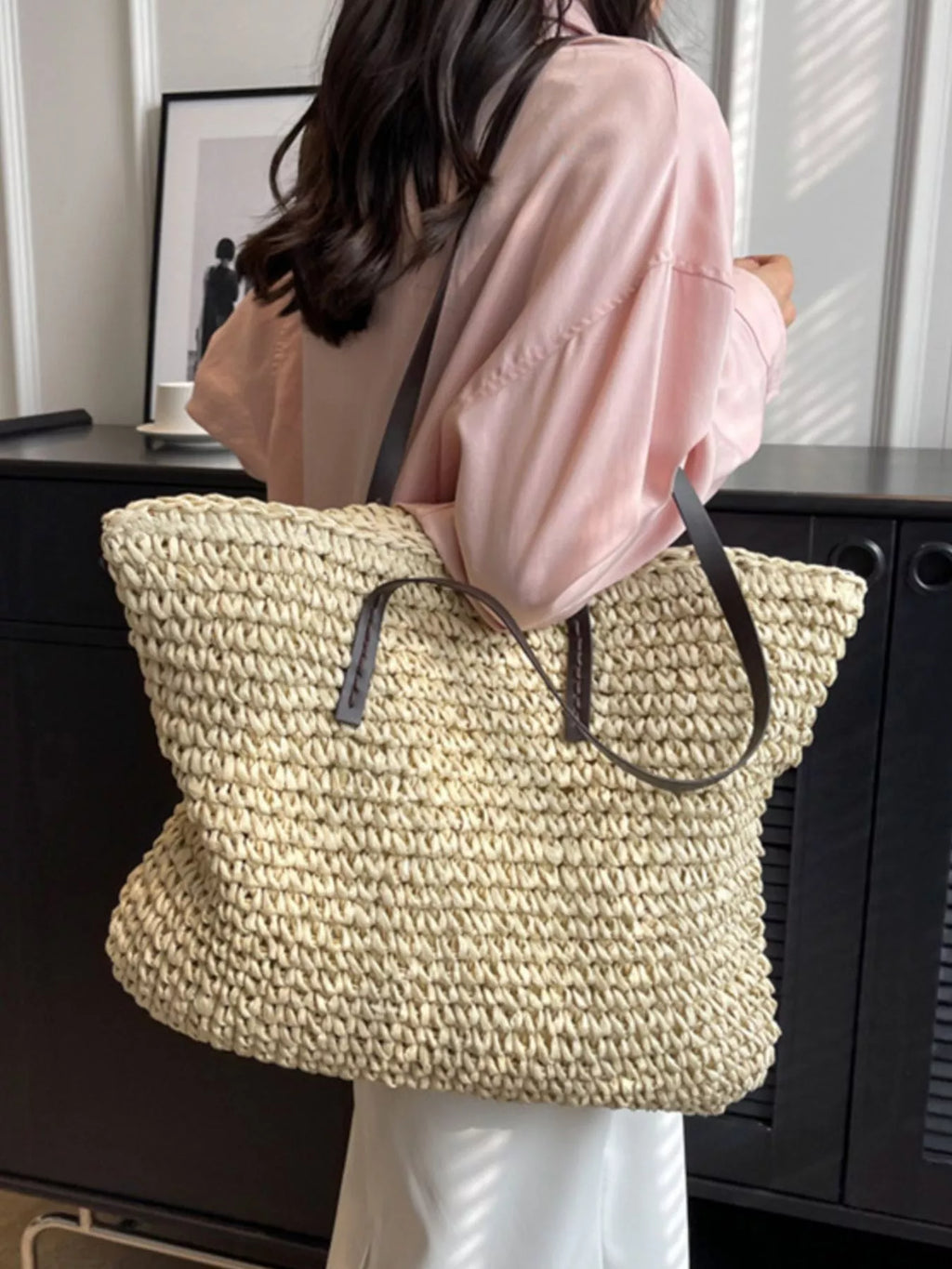 Woven Straw Shoulder Bag
