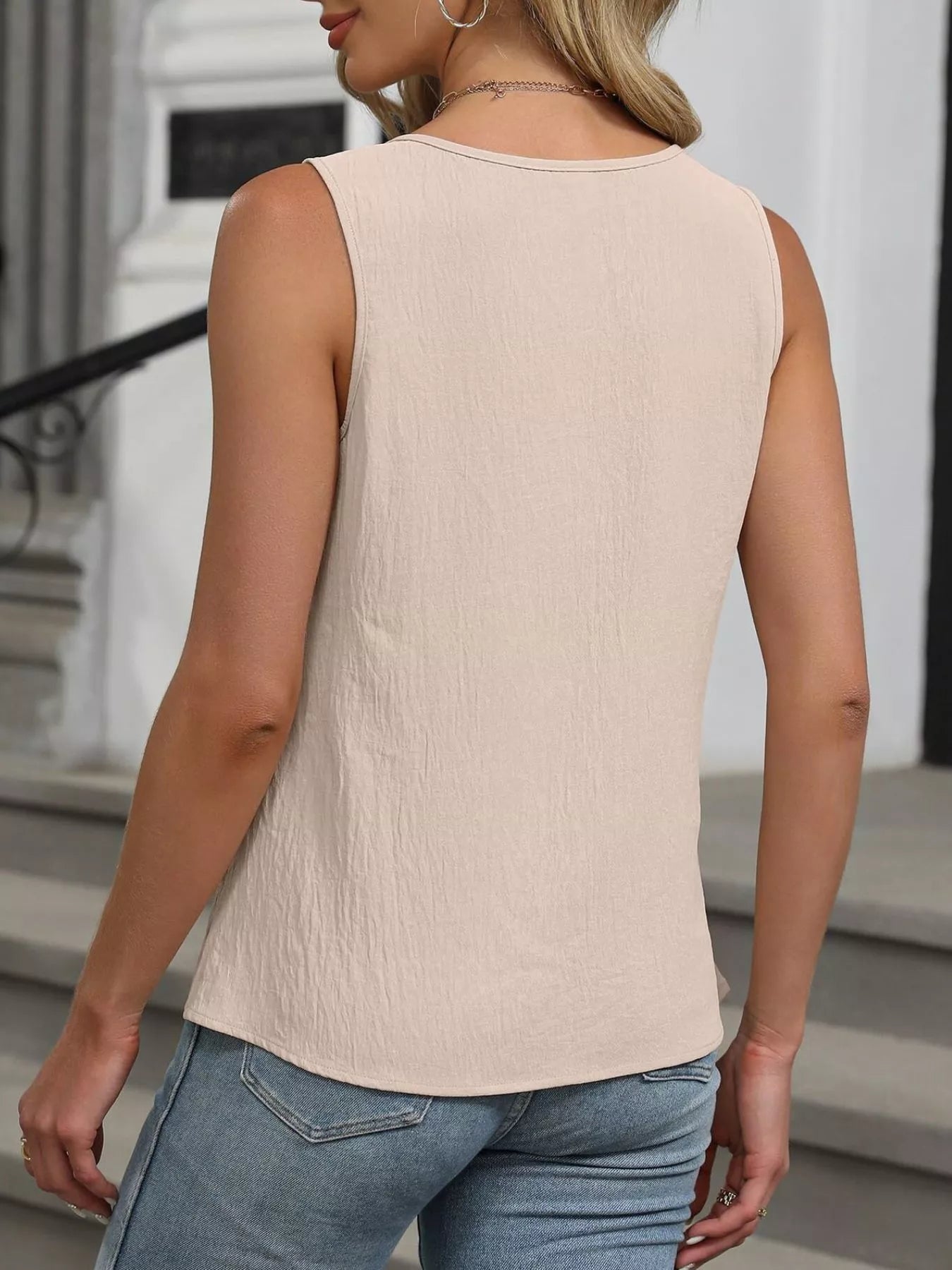 Keyhole Neck Tank Top