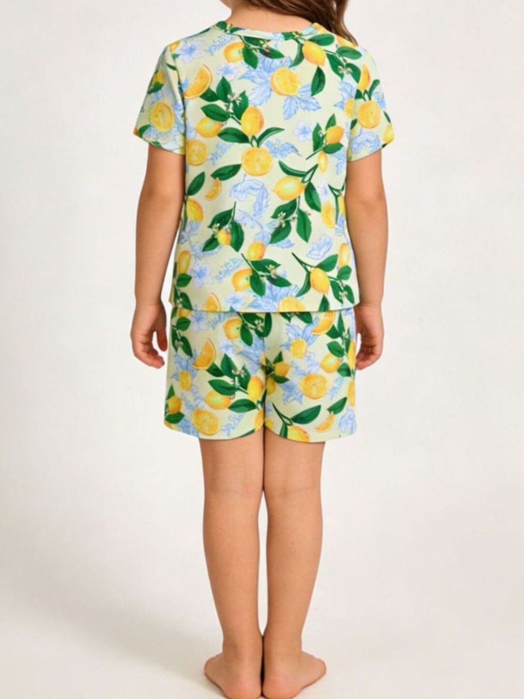 Children's Lemon Print Tee and Shorts Set