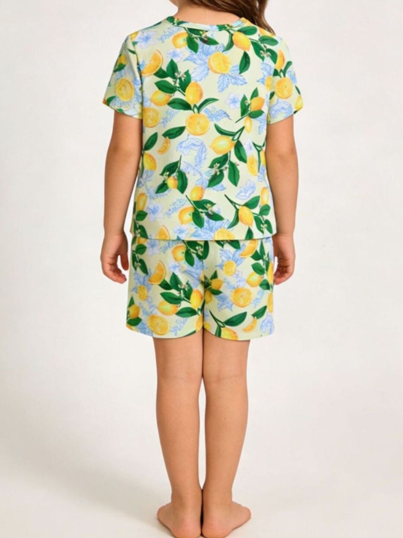 Children's Lemon Print Tee and Shorts Set