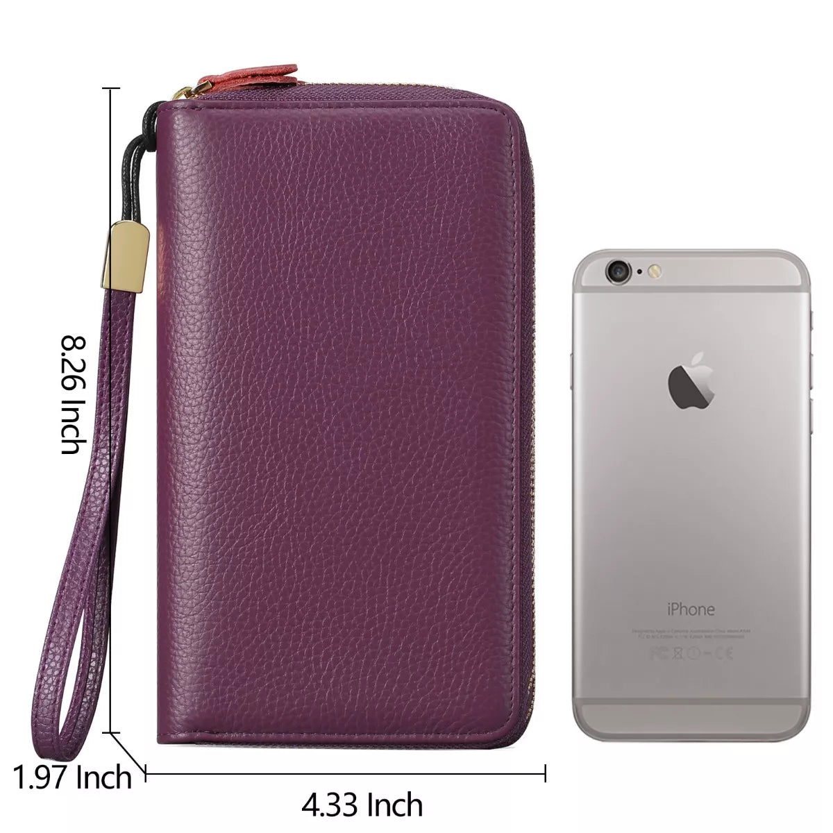 Double Zipper Leather Wallet