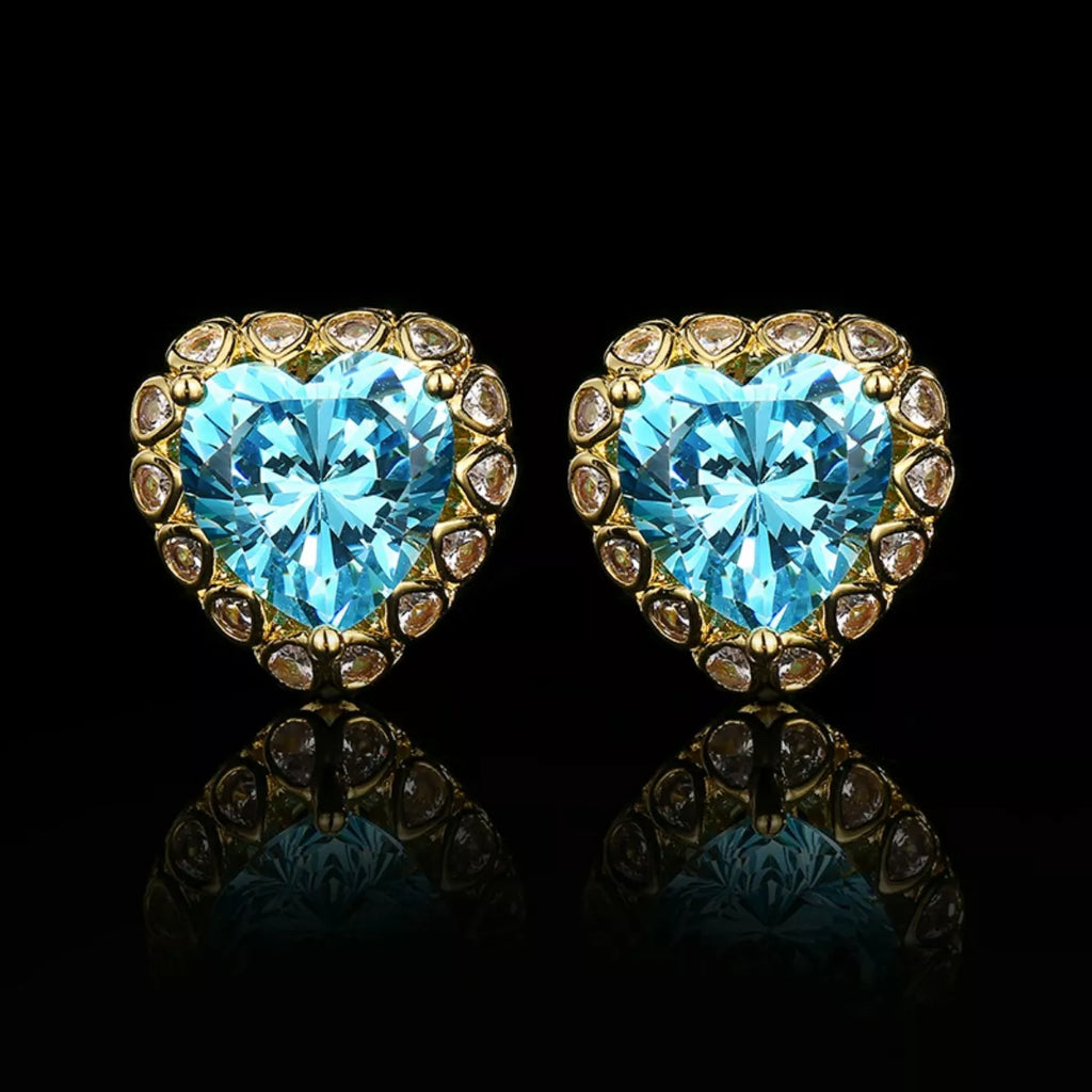 Heart-Shaped Stud Earrings