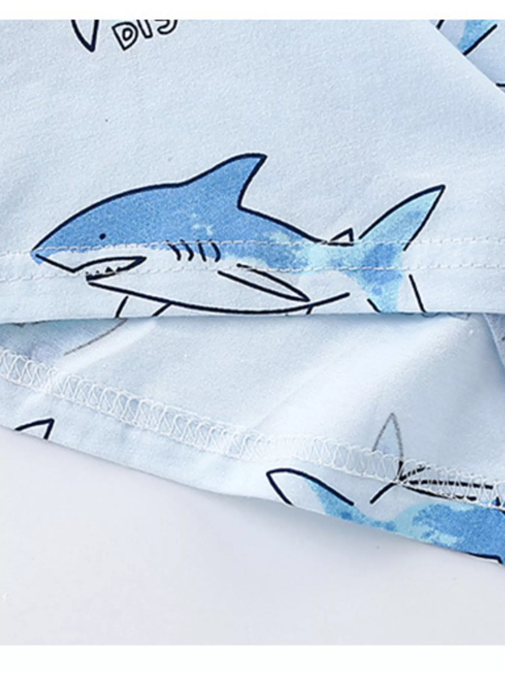 Children's Shark Print Short Sleeve Top and Shorts Set