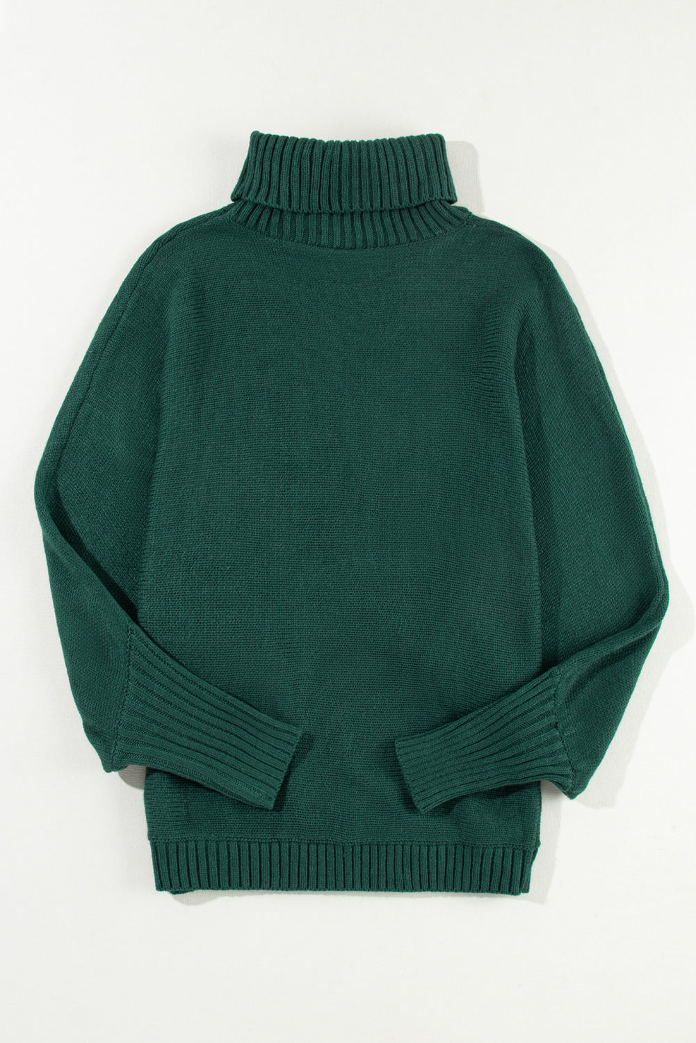 Christmas Merry Embroidered Puff Sleeve Turtleneck Sweater
