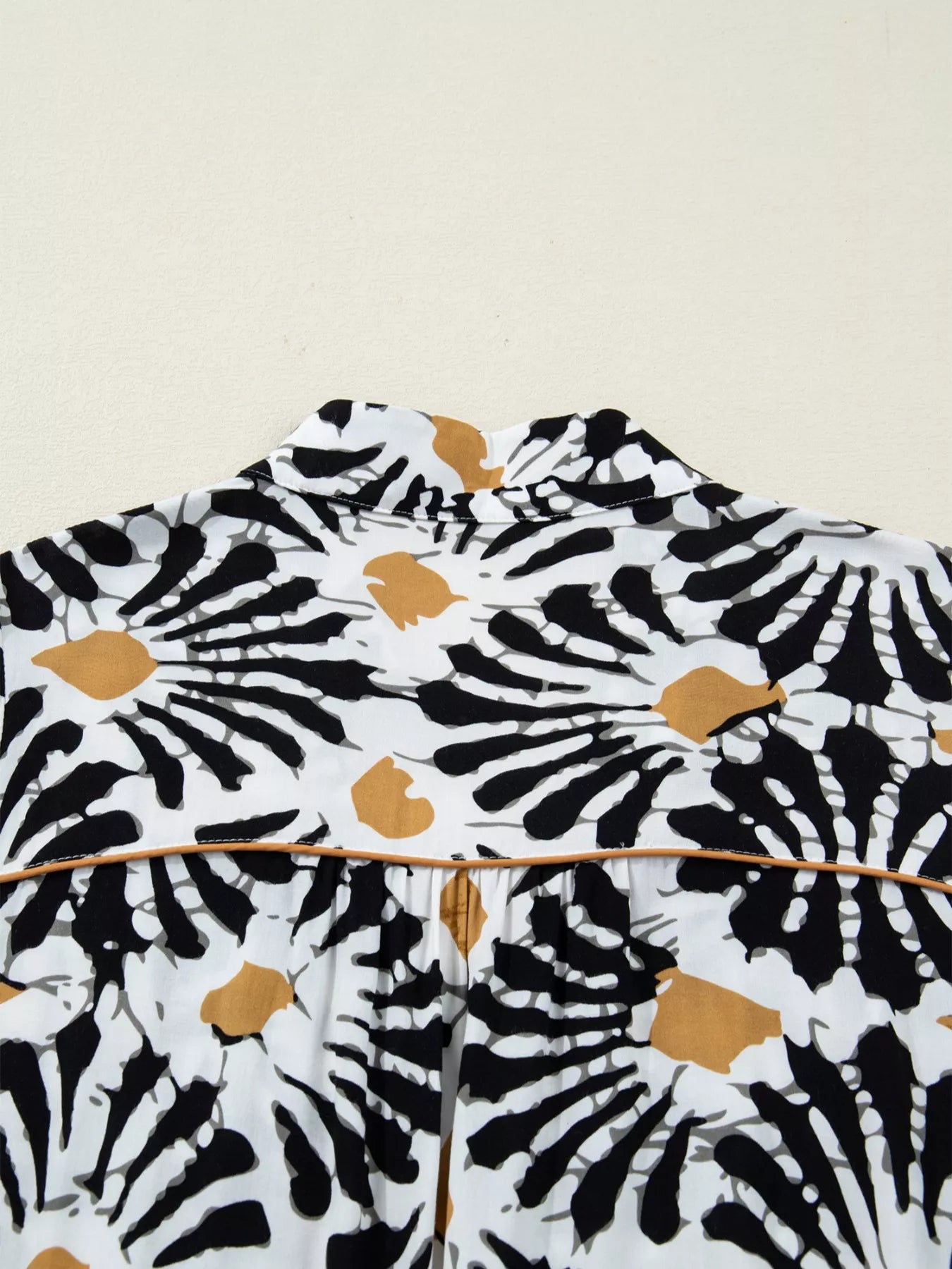 Abstract Floral Print Split Notched Dress