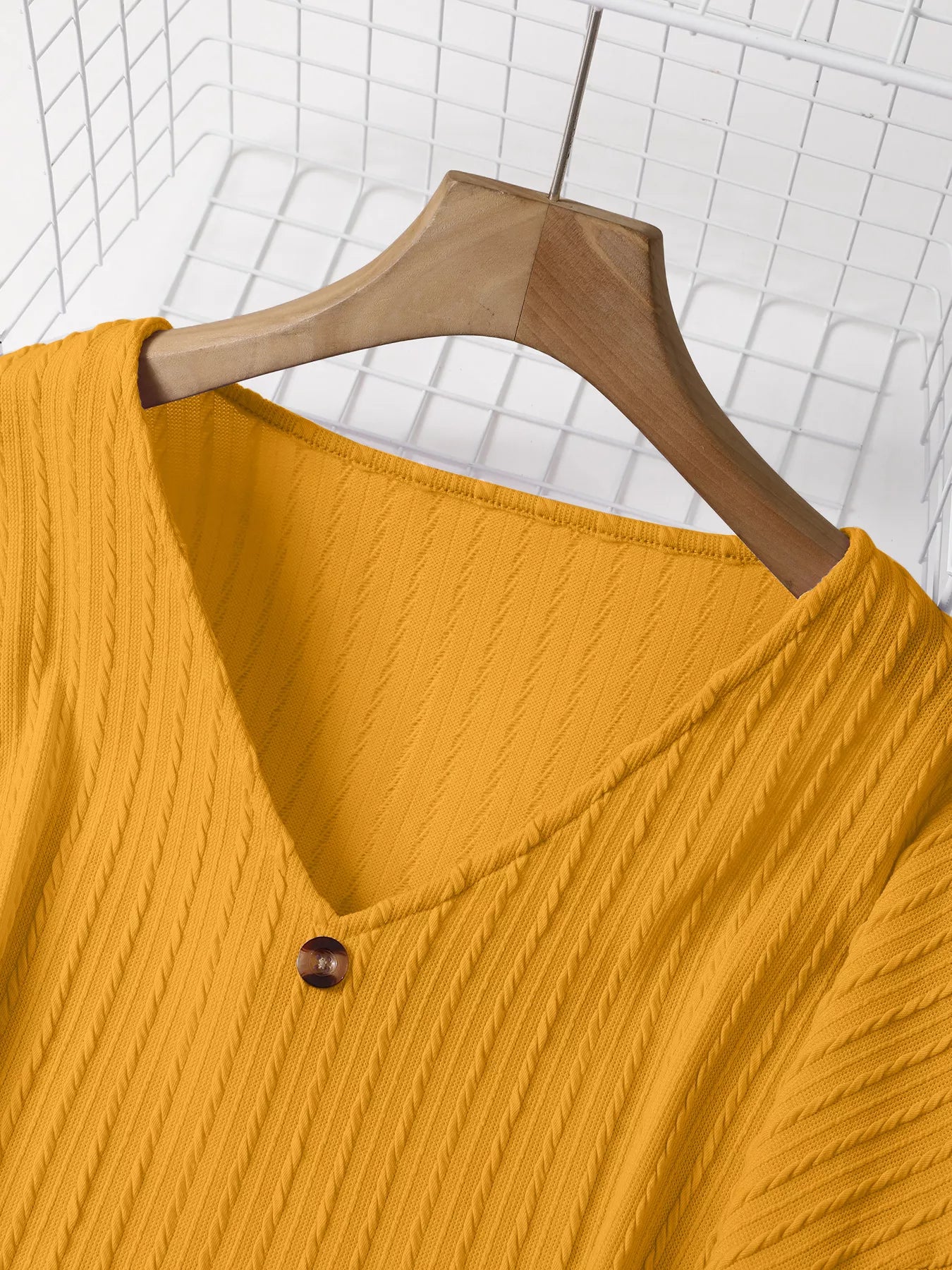Plus Size V-Neck Dropped Shoulder Blouse