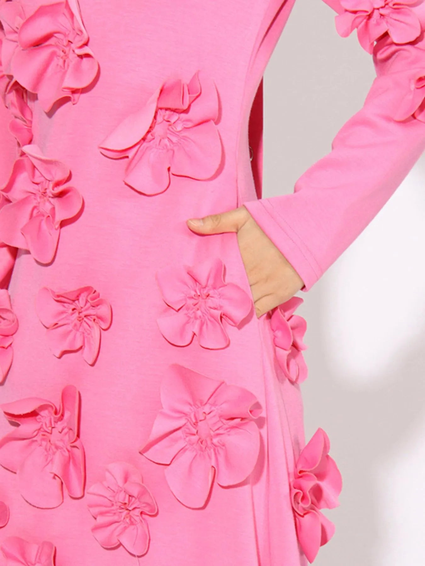 Floral Applique Long Sleeve Maxi Dress
