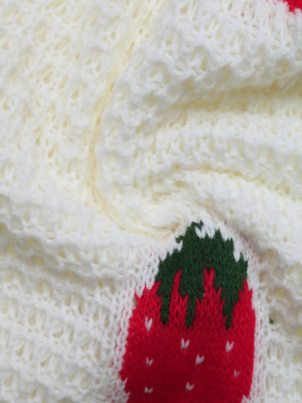 Strawberry Pattern V-Neck Button-Up Cardigan