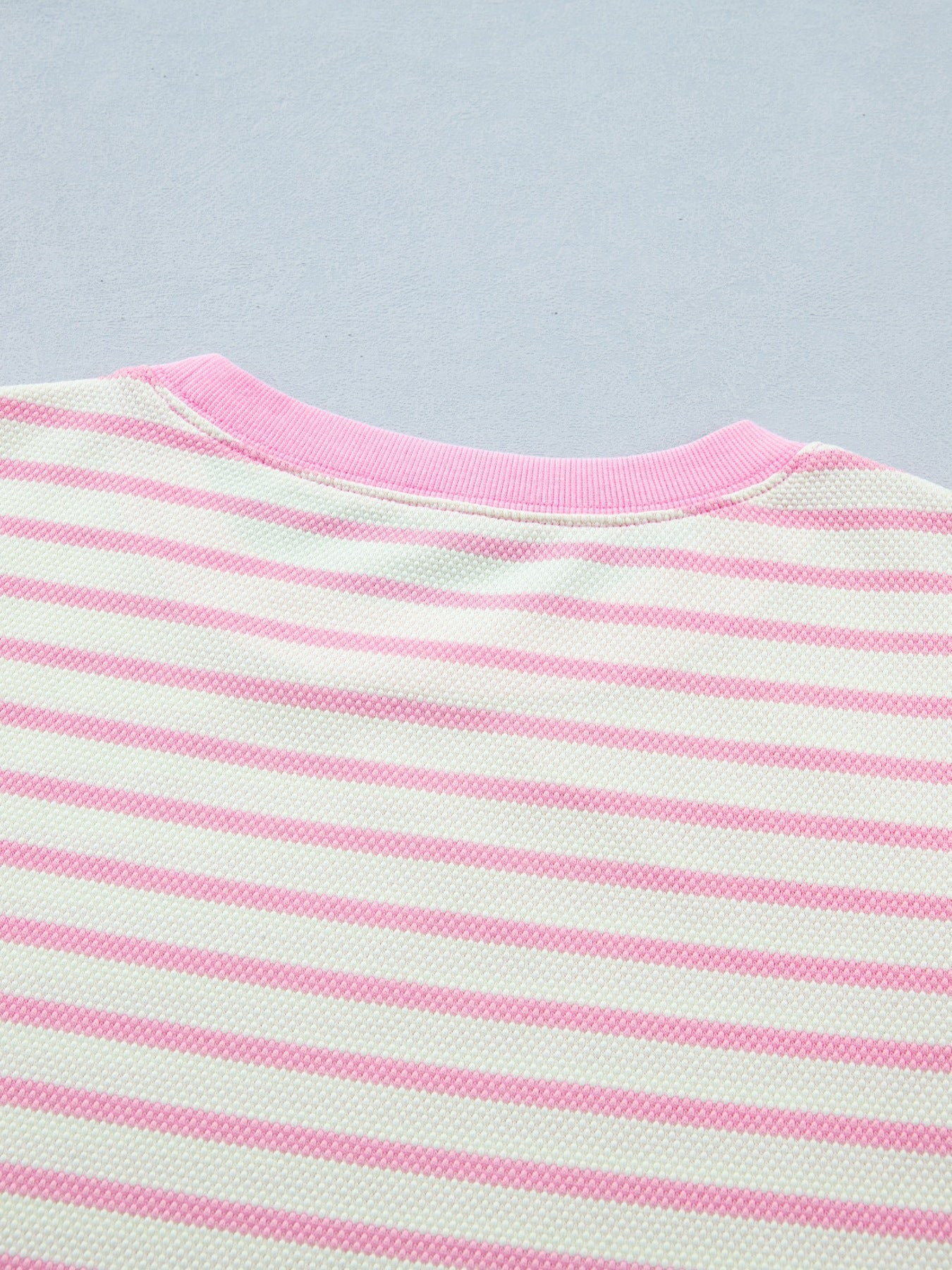 Stripe Ruffled Short Sleeve Patchwork Blouse