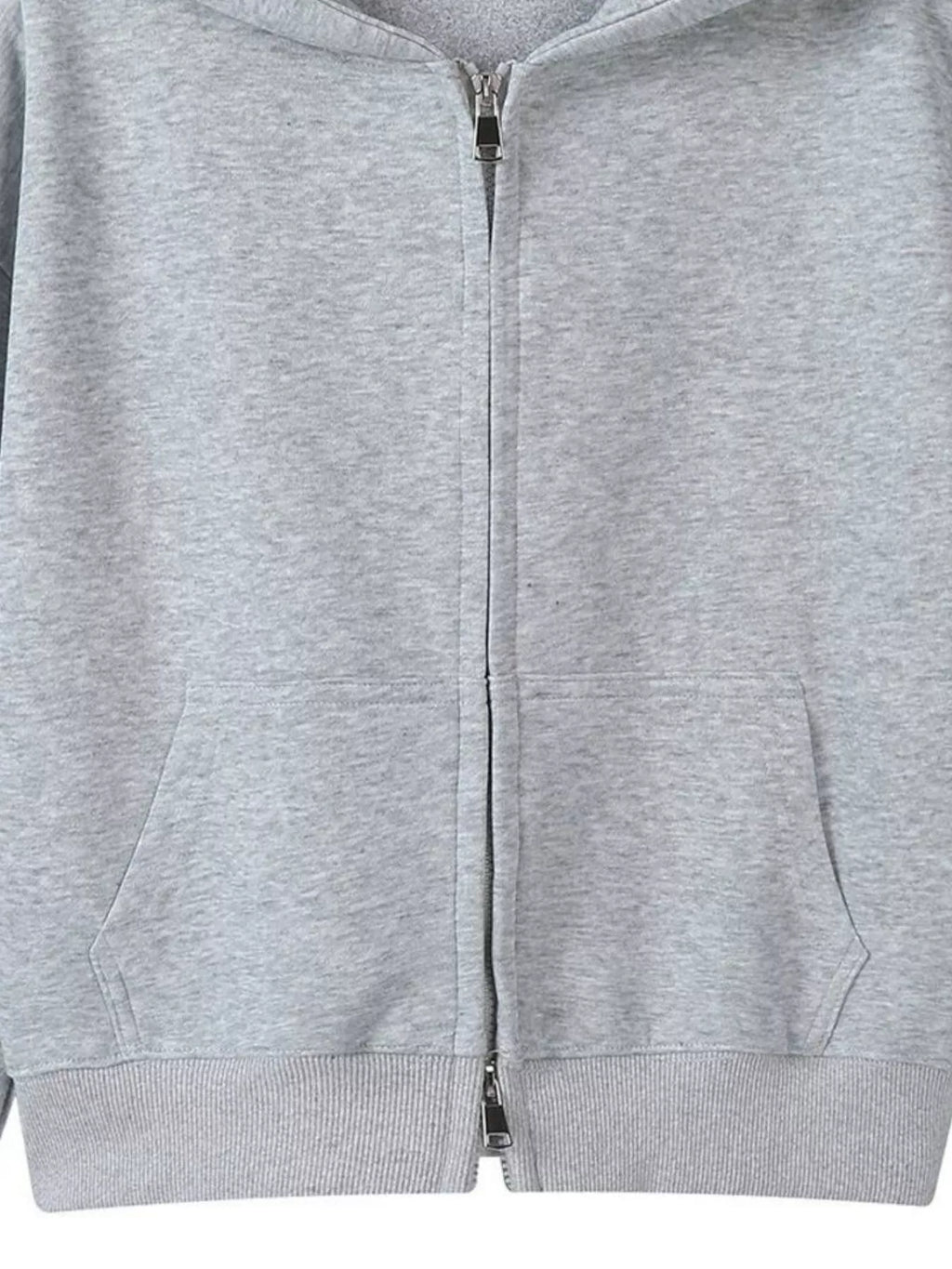 Full Size Casual Zip-Up Long Sleeve Hoodie Plus Size
