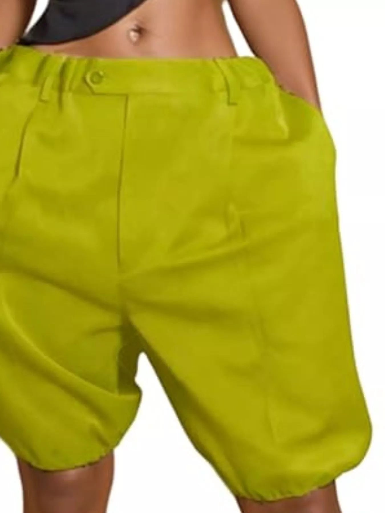 Pleated Detail High Waist Shorts