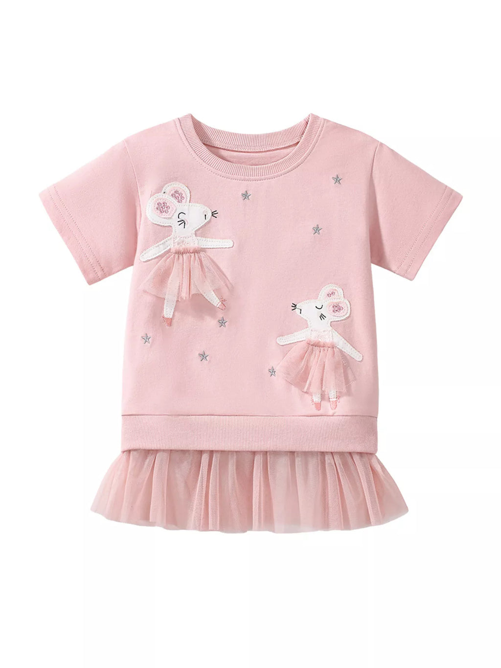Children's Round Neck Short Sleeve Sweatshirt Dress