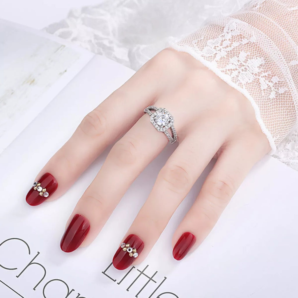 1 Carat Moissanite 925 Sterling Silver Ring