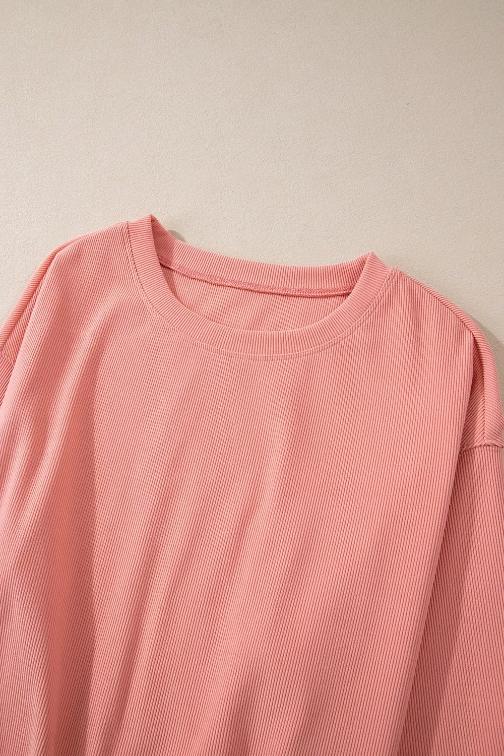 Ribbed Round Neck Top and Pants Set