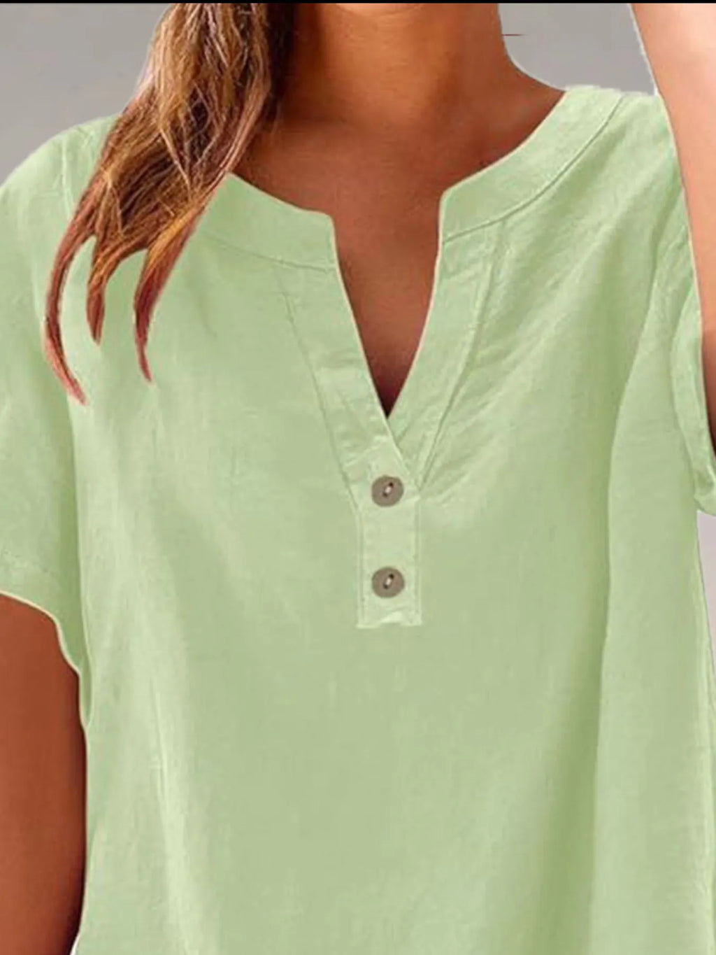 Full Size Notched Short Sleeve Blouse Plus Size