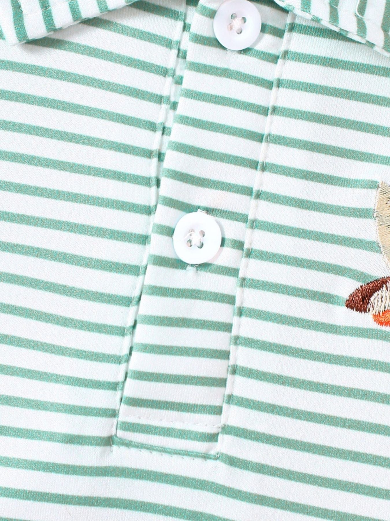 Children's Striped Embroidered Duck Polo
