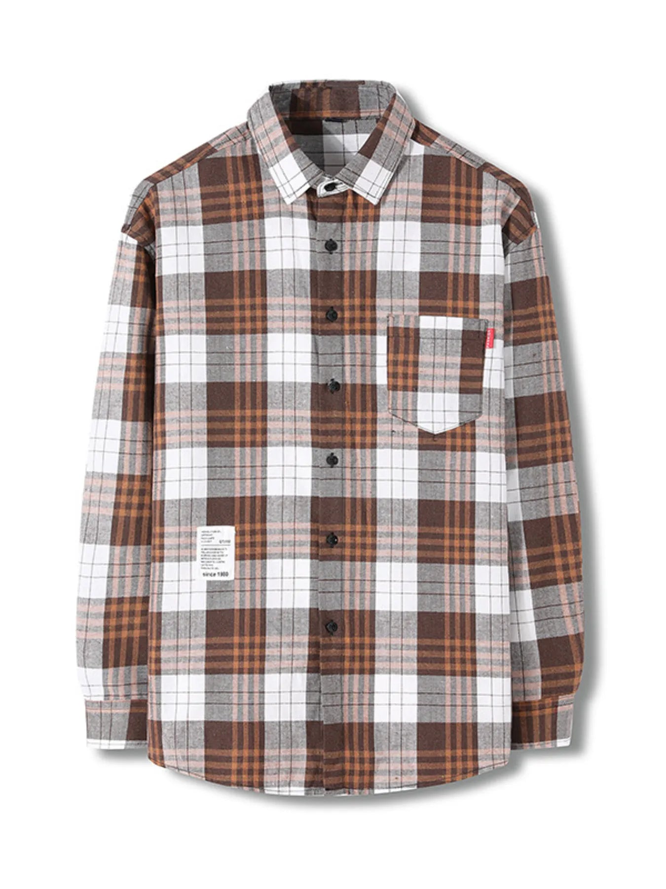 Men's Plus Size Classic Plaid Long Sleeve Shirt
