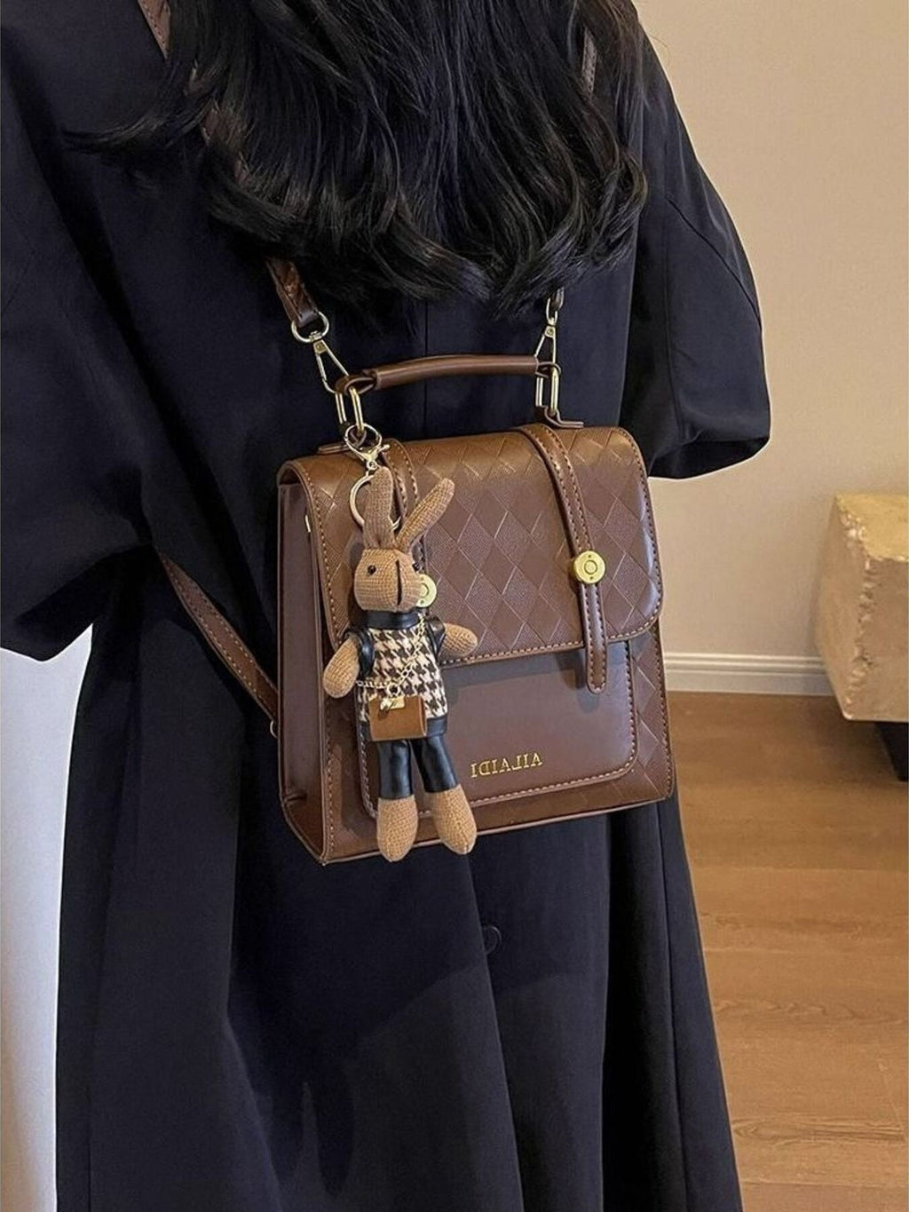 Quilted Flap Backpack Bag