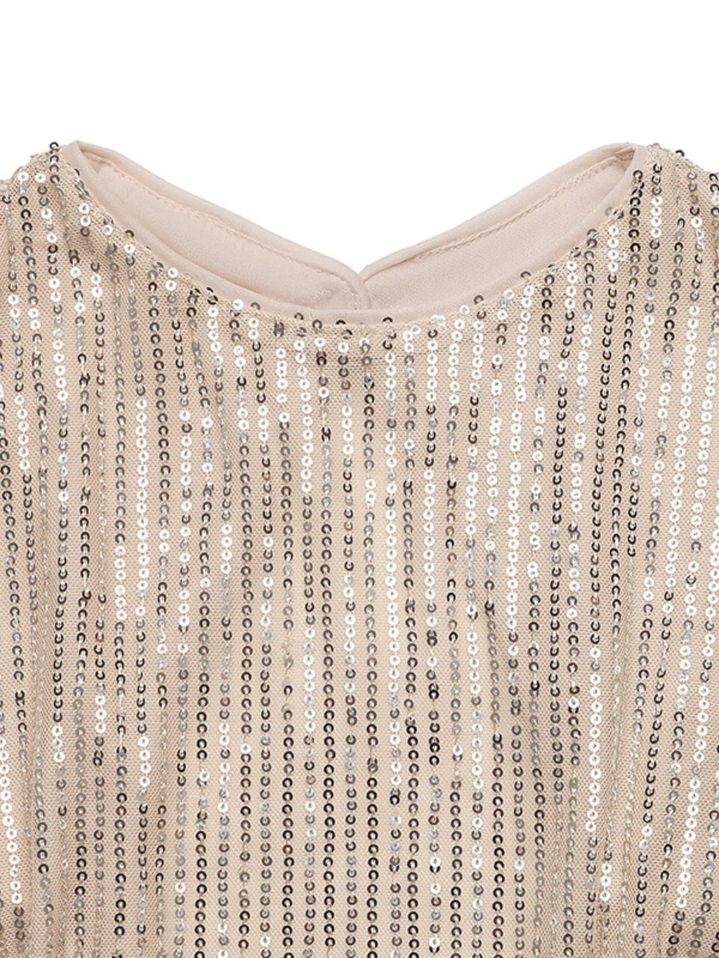 Sequin Cutout Back Long Sleeve Blouse