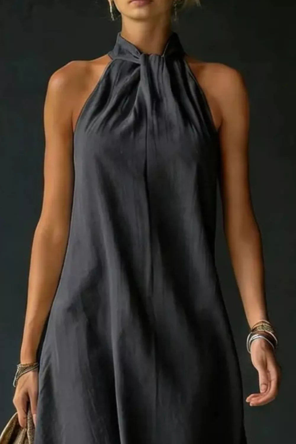 Halter Neck Sleeveless Maxi Dress