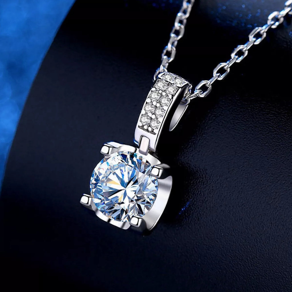 1 Carat Moissanite 925 Sterling Silver Necklace