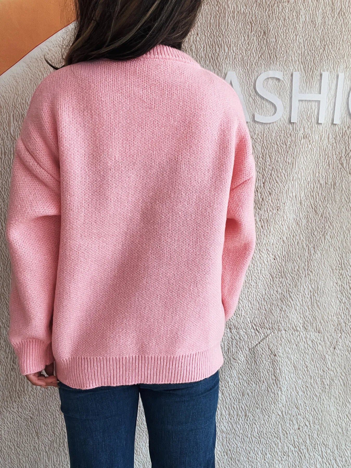 Cherry Round Neck Long Sleeve Sweater