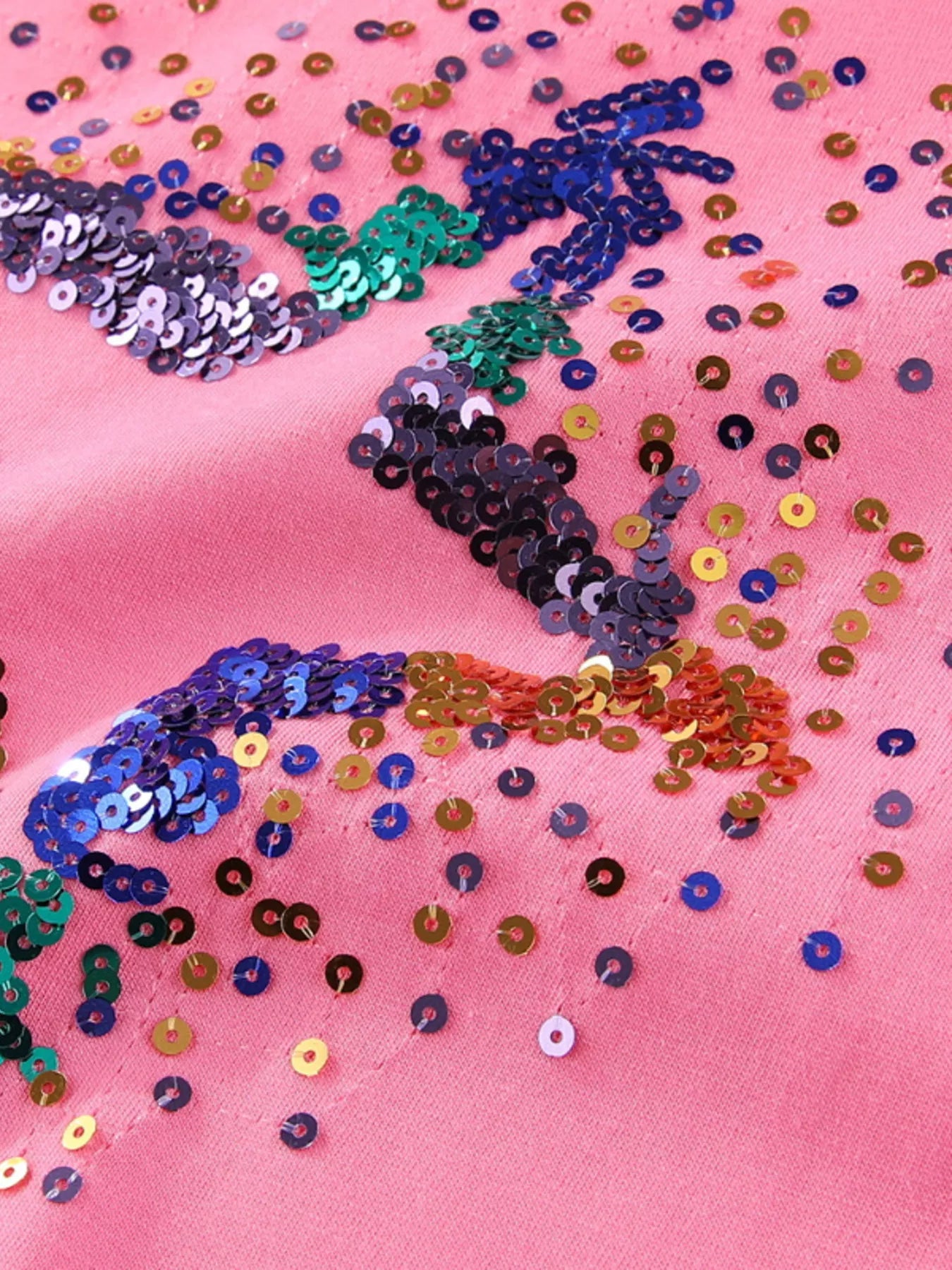 Children's Star Sequin Round Neck Tee