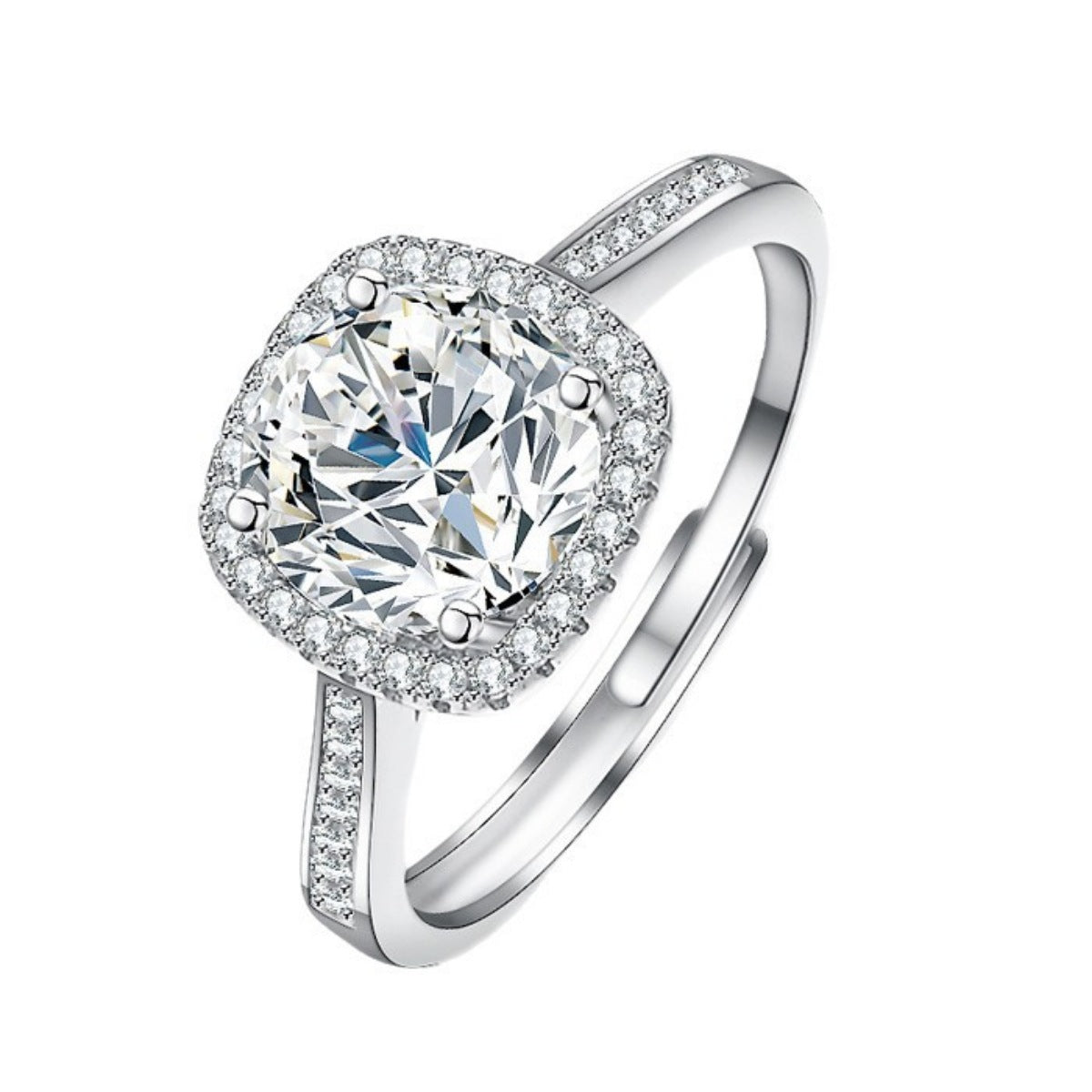 1 Carat Moissanite 925 Sterling Silver Ring