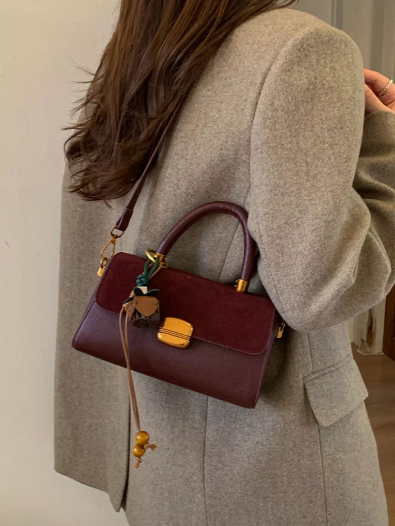 Flap Crossbody Bag with Charm