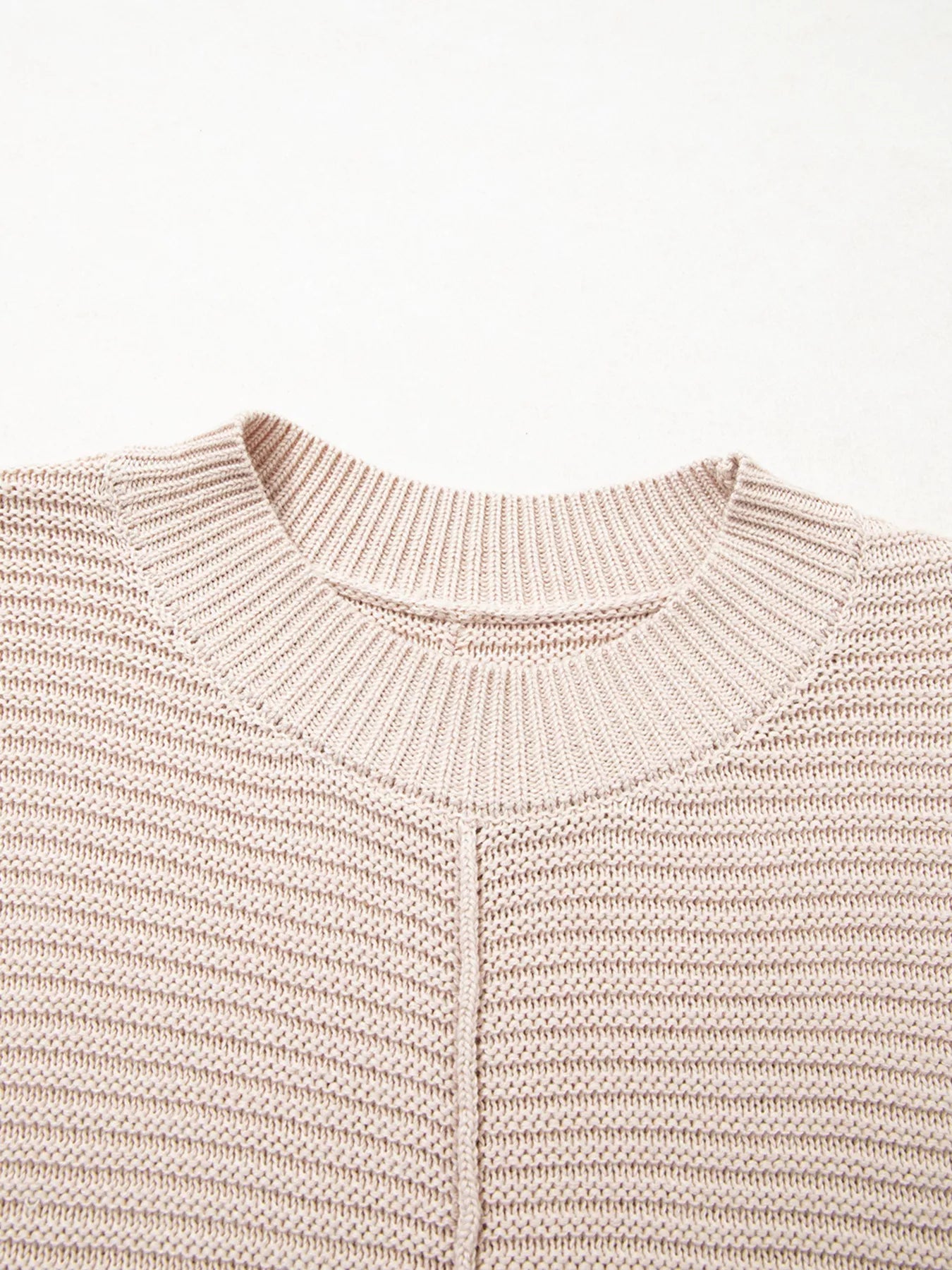 Texture Knitted Dropped Shoulder Sweater